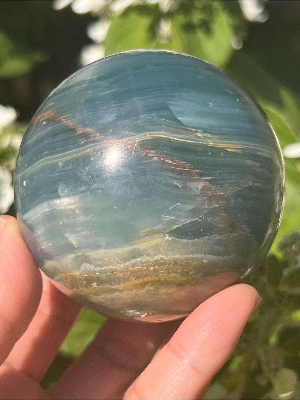 Blue (3) onyx sphere | crystal